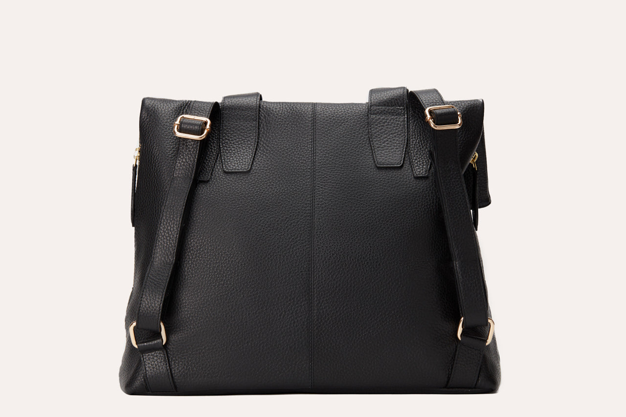 Leather Fold N Go Backpack