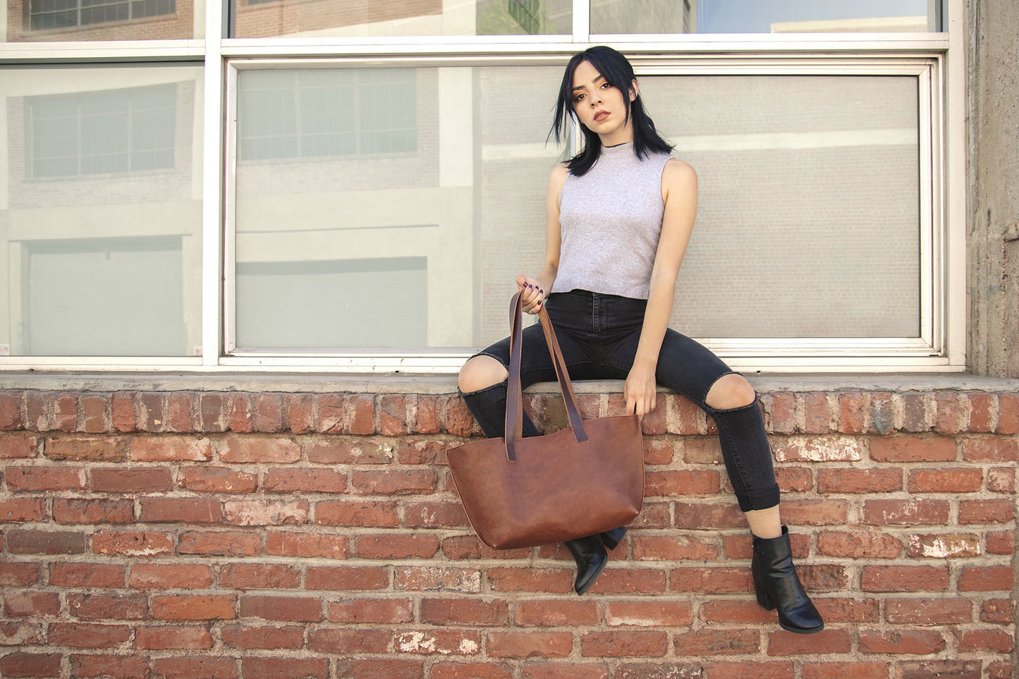 Perfect Leather Tote Brown