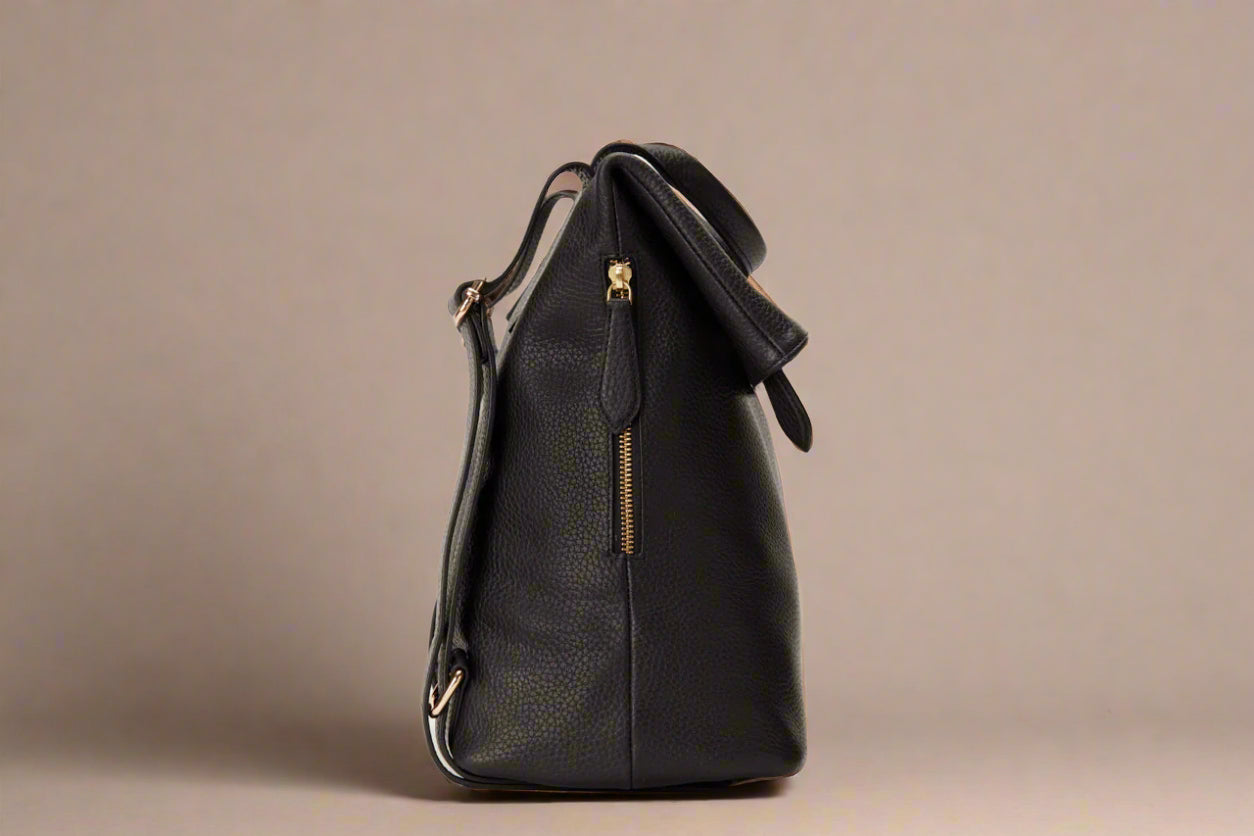 Leather Fold N Go Backpack