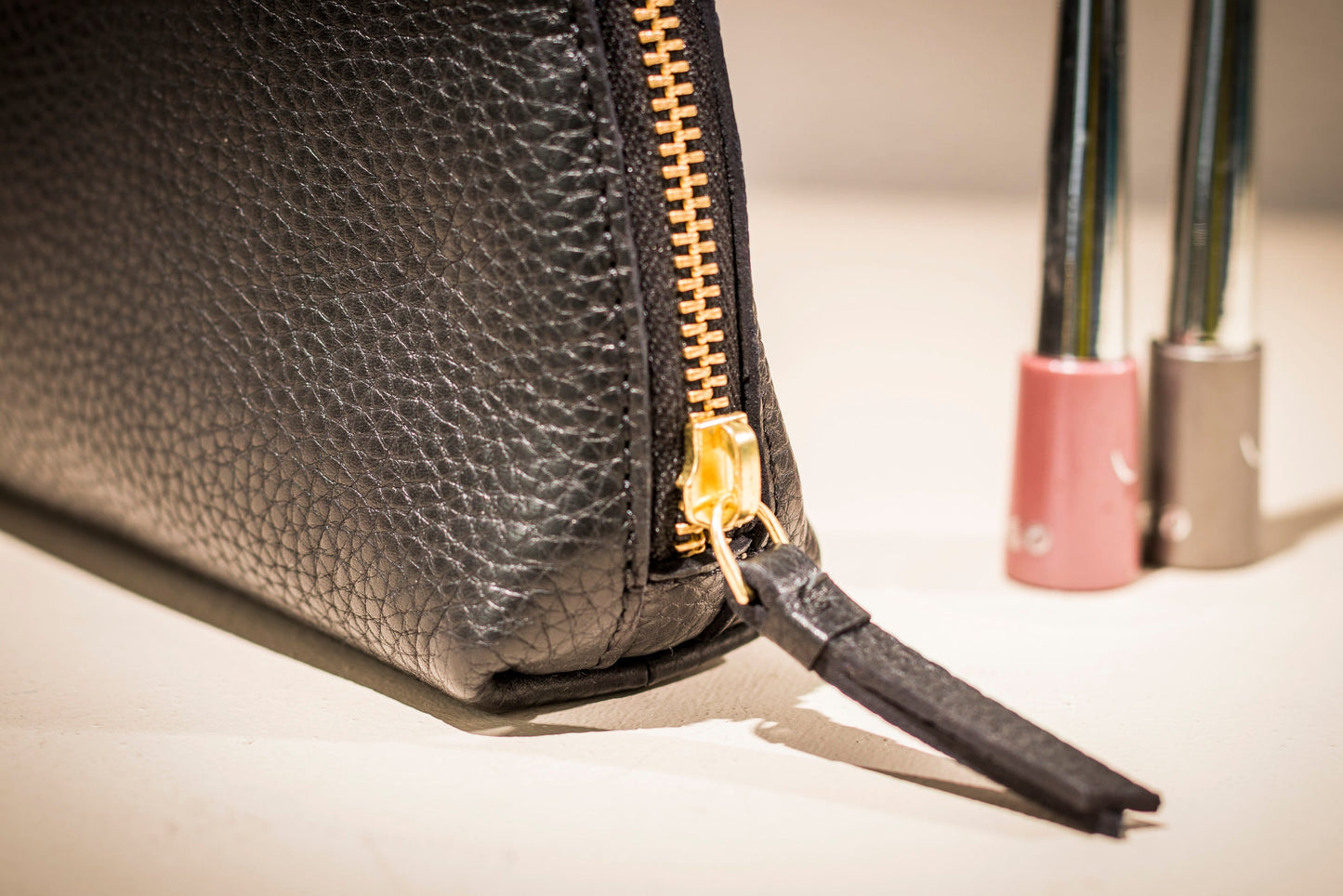 Leather Travel Toiletry and Makeup Bag