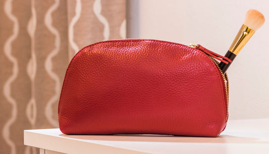 Leather Travel Toiletry and Makeup Bag